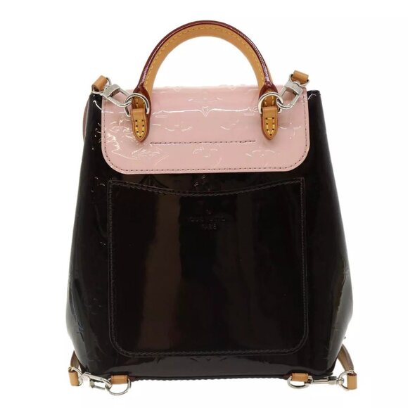 LOUIS VUITTON Monogram Vernis Hot spring Hand Bag Amarante - Picture 3 of 15